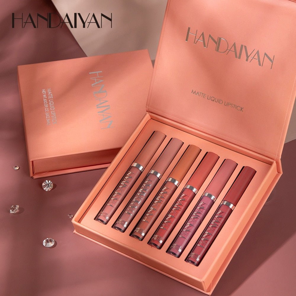 kit 6 Batons Líquido Matte Beauty Lips Handaiyan