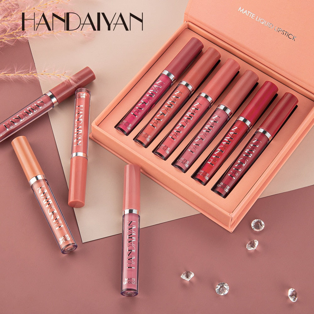 kit 6 Batons Líquido Matte Beauty Lips Handaiyan