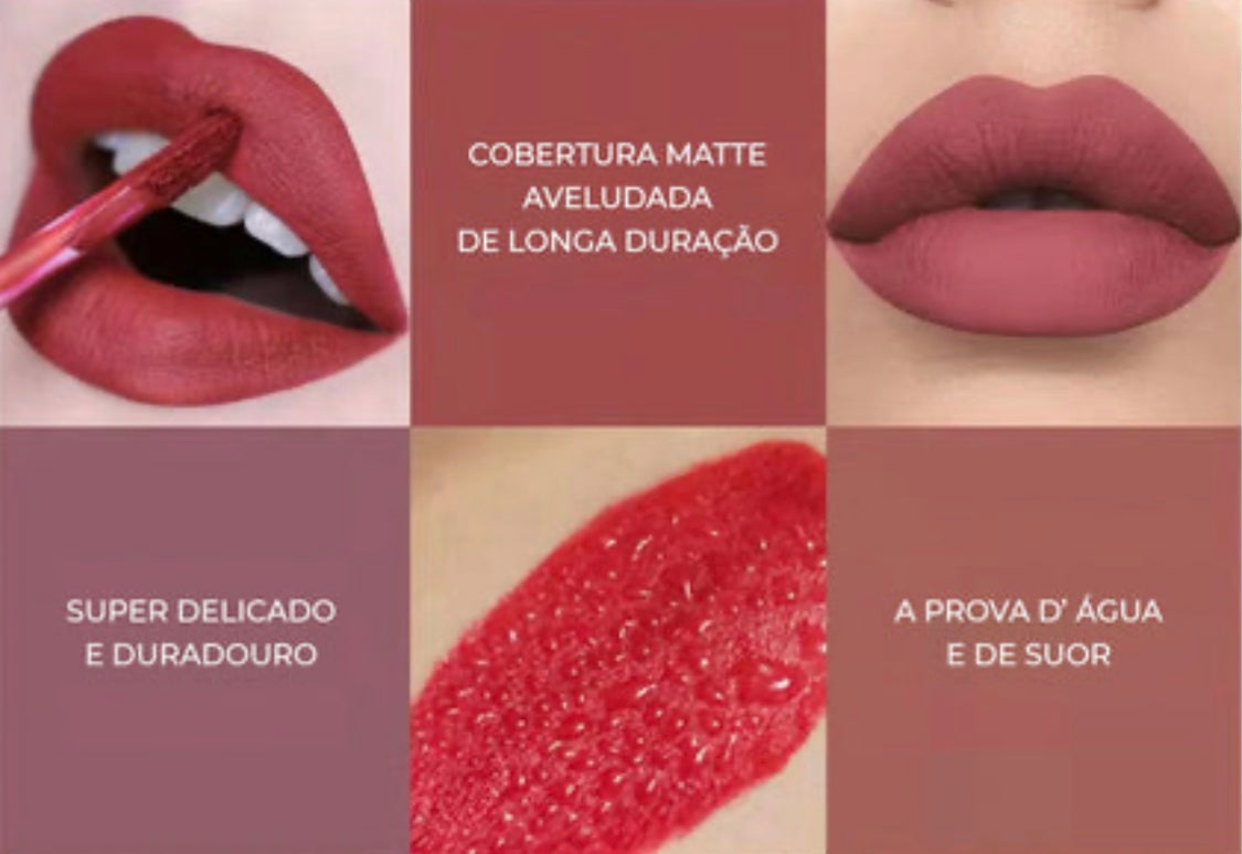 kit 6 Batons Líquido Matte Beauty Lips Handaiyan
